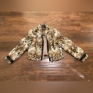 Majorelle faux fur cheetah jacket
